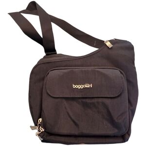 Baggallini Black Nylon Travel Crossbody Bag